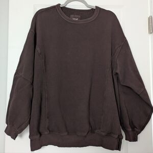 Aerie Tres Chic Sweatshirt Deep Earth